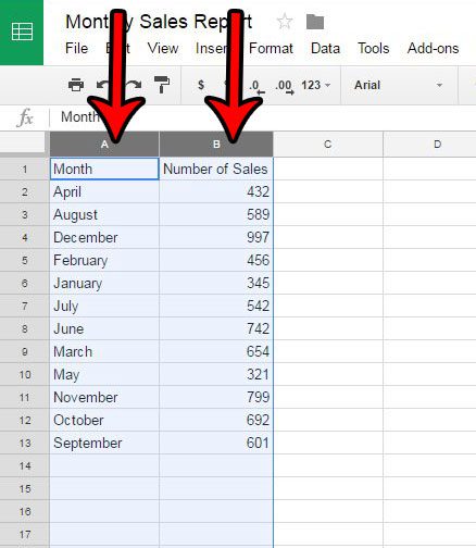 select columns in google sheets