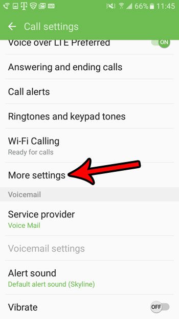 tap the more settings button