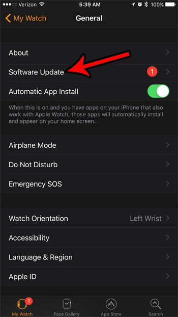 how to install update for apple watch
