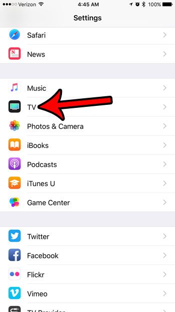 iphone 7 tv app settings