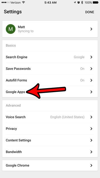 open the google apps menu in chrome