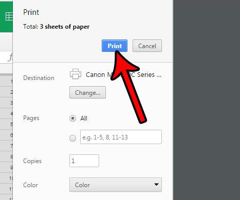 print in google sheets