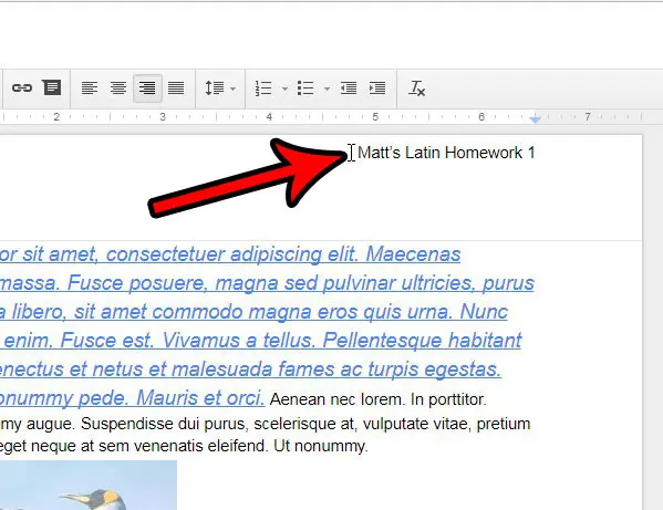 how to get rid of header in Google Docs