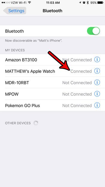 how to check connected bluetooth devices on iphone