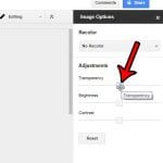 how to change image transparency in google docs