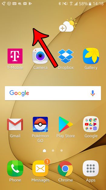 tap and hold empty space home screen