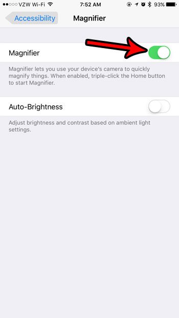 how to enable the magnifier on the iphone 7