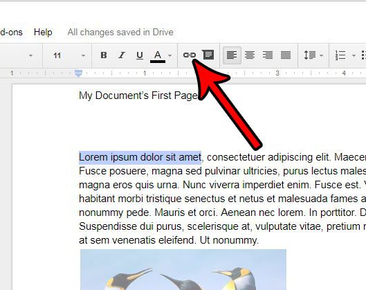 how to create link in google docs