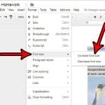 how to increase font size in google docs