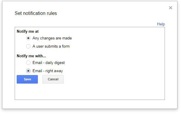 how to get change notifications google sheets