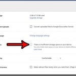 how to turn off offline syncing for google docs
