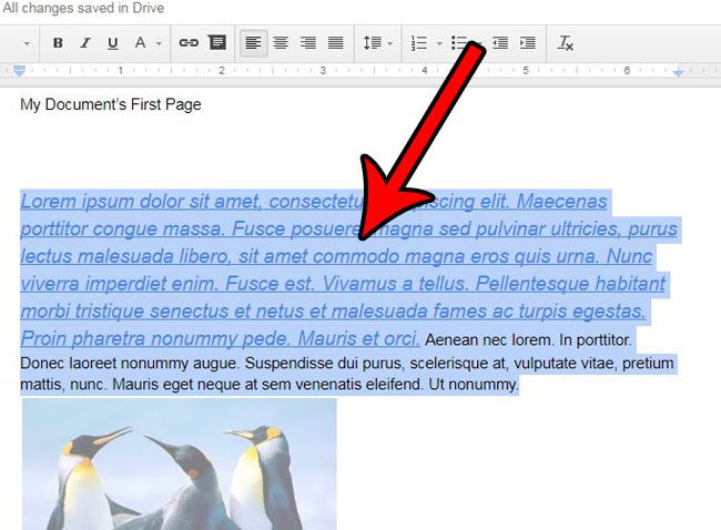 how to draw a line through text in google docs