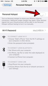 how to stop sharing internet connection on iphone 7