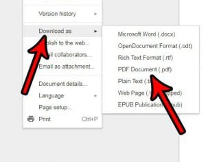 how to save as a pdf in google docs