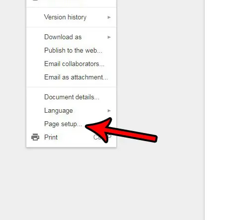 use a different paper size in google docs