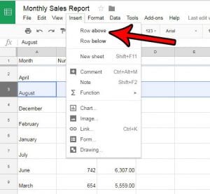 how to add row in google sheets