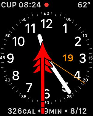 swipe up from bottom of watch face