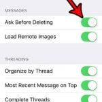 how to ask before deleting an email on the iphone se