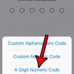 how to change to a 4 digit passcode on iphone se