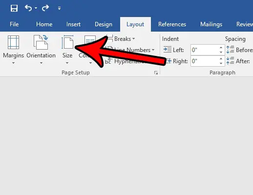 set page size to a4 in word 2016