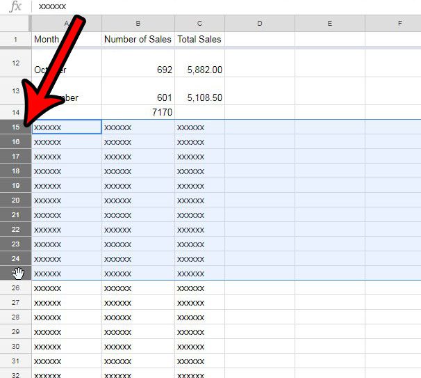 how to delete more than one row in google sheets