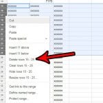 how to delete multiple rows in google sheets