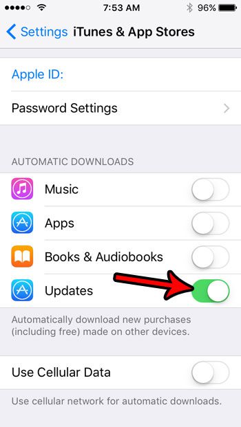 automatic app updates on iphone se