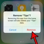 how to remove the tips app on the iphone se