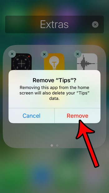 how to remove the tips app on the iphone se