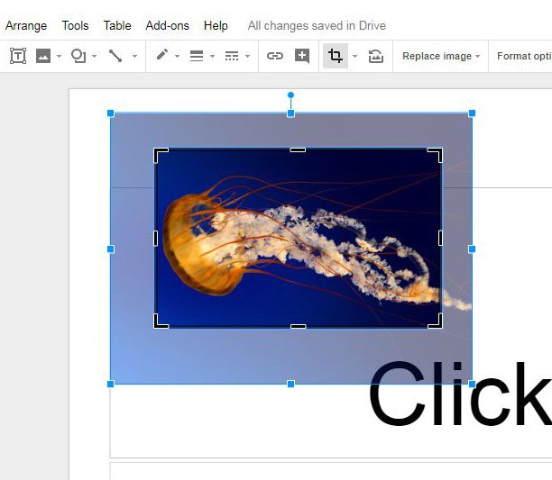 how to crop a picture in google slides