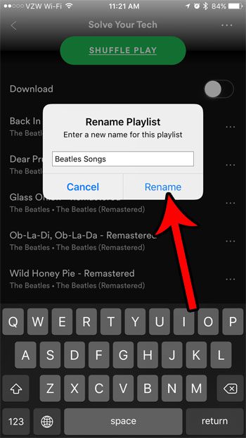 how to rename a spotify playlist on iphone