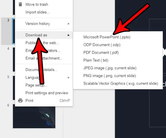 cómo guardar un archivo de diapositivas de google para powerpoint