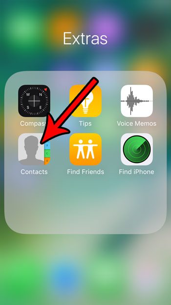 open the iphone se contacts app