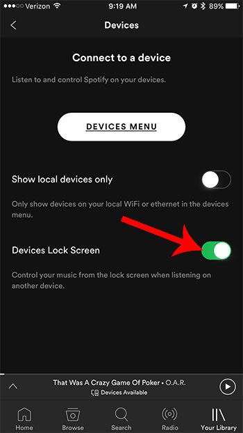 iphone spotify lock screen controls