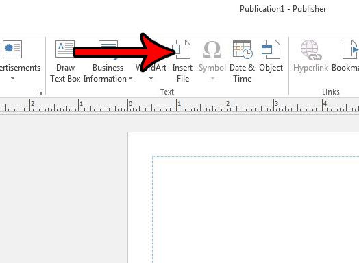 how to insert a word document into a publisher 2013 file
