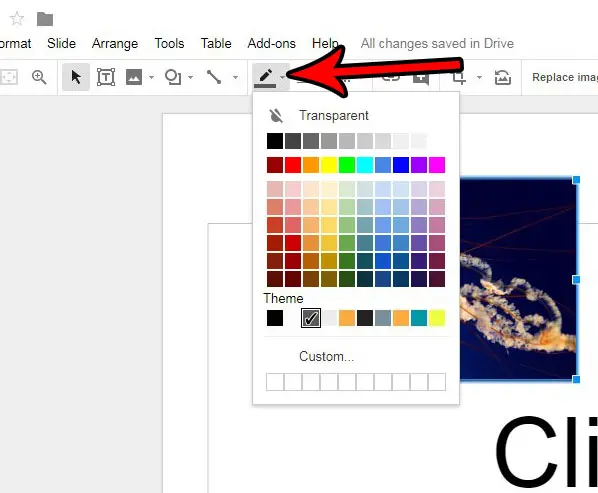 how to add a border to a picture in google slides