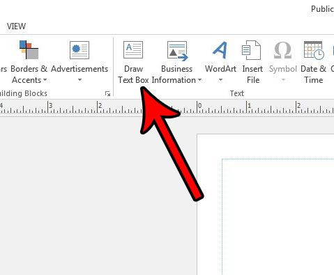 how to insert a text box in Microsoft Publisher 2013