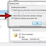 how to stop marking emails as read when you click on another one in outlook 2013