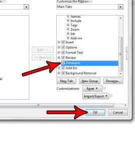 how to add the developer tab in outlook 2013