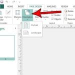 how to switch between portrait and landscape in publisher 2013