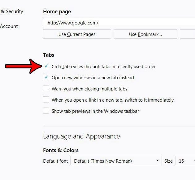 how to use ctrl tab to switch between tabs in firefox