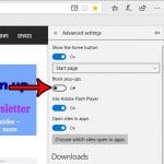 how to disable the pop-up blocker in microsoft edge