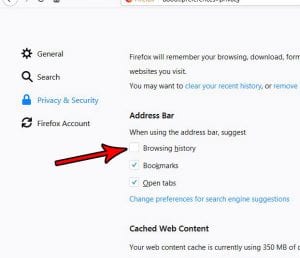 how to remove browsing history from suggestions in firefox