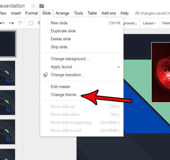 how to switch google slides theme