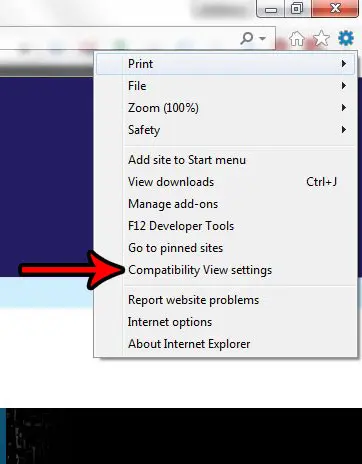open internet explorer 11 compatibility view settings