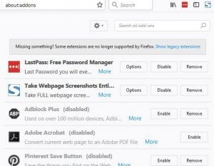 how to delete an add on in firefox