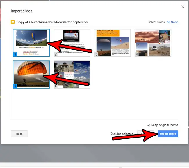 how to import slides in google slides