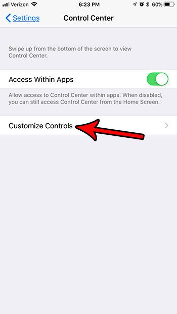 add low power mode to control center