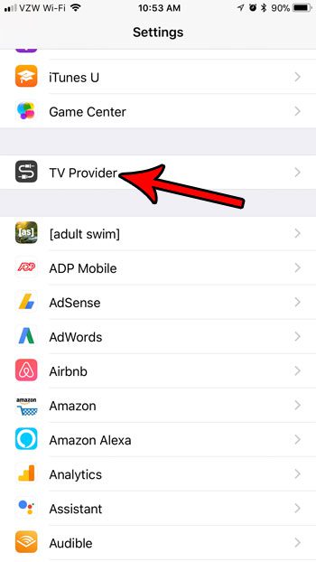 select the iphone 7 tv provider