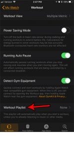 how set workout playlist apple watch